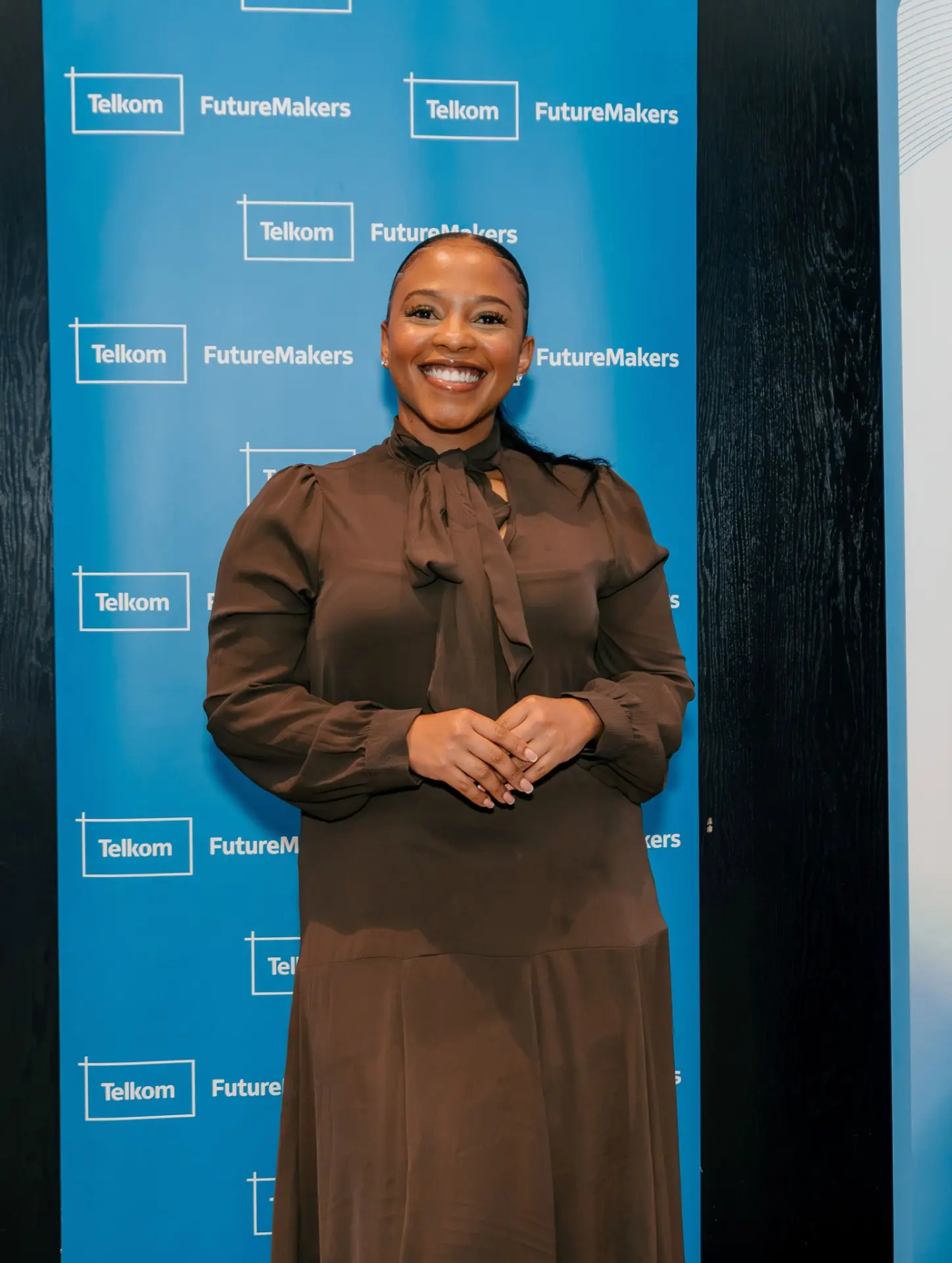 Nandisa Ngubelanga smiling at the Telkom FutureMakers AI Founder Bootcamp
